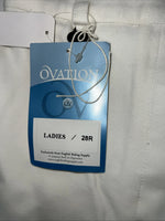 New Women’s White Ovation English Classic F/S Breeches. 28 R C-31