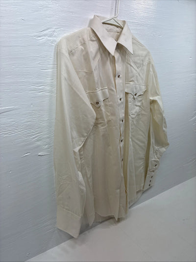 New Men’s Panhandle Yellow Long Sleeve Pearl Snap 15 Medium F-69
