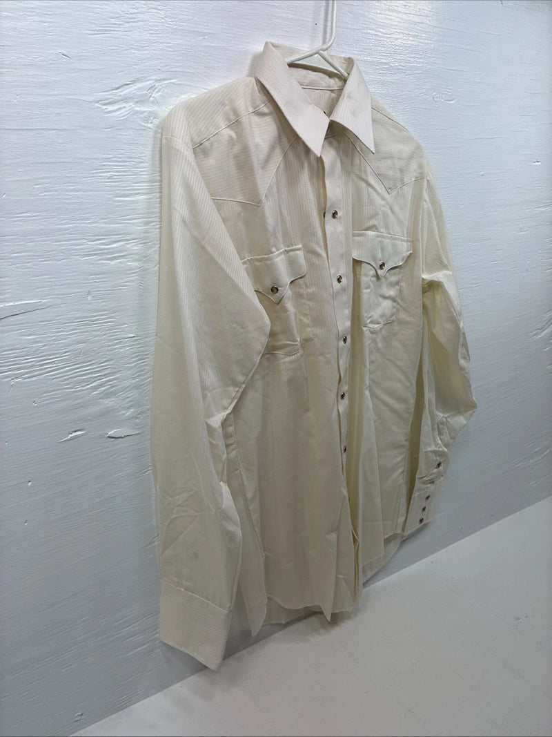 New Men’s Panhandle Yellow Long Sleeve Pearl Snap 15 Medium F-69