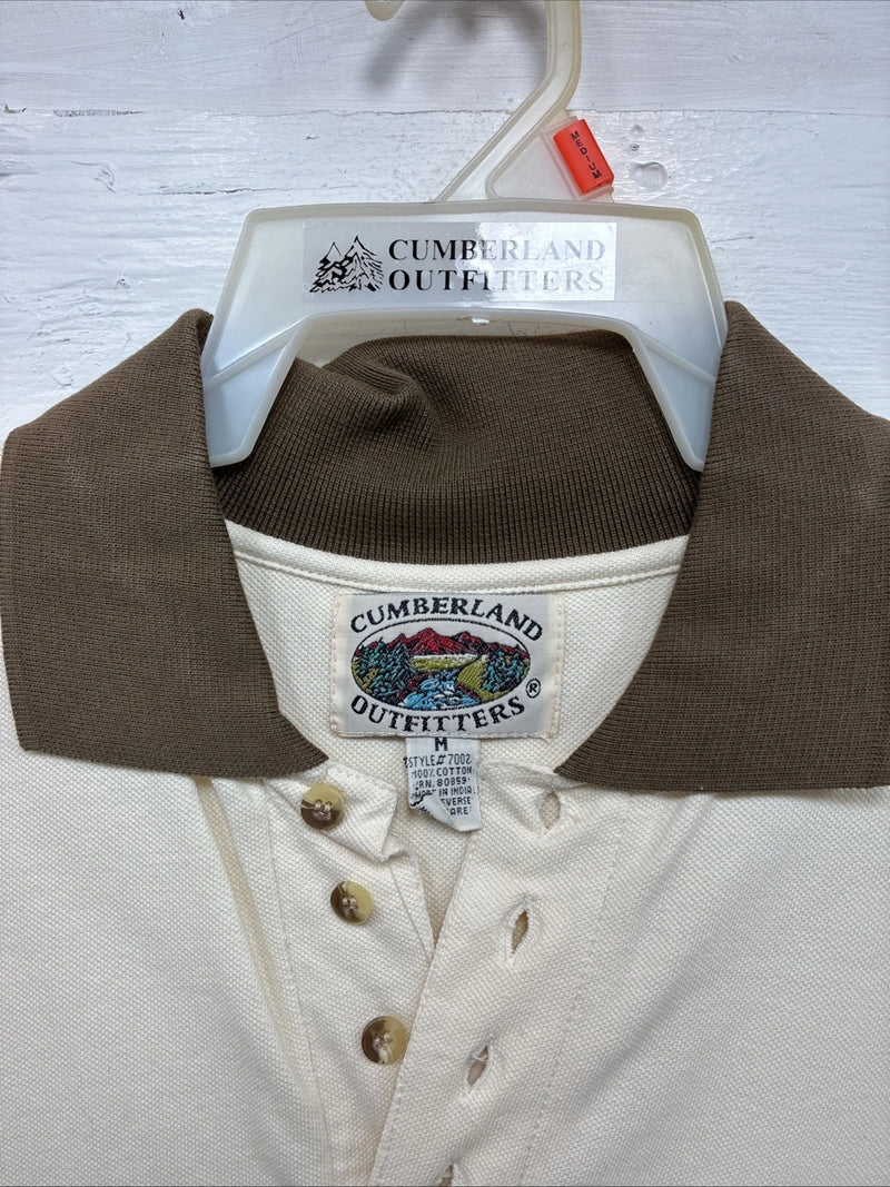 New Men’s Cumberland Brown Western Design Short Sleeve Polo Medium K-50