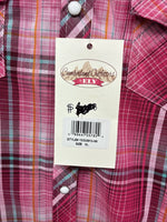 New Women’s Cumberland Pink Designed Long Sleeve Pearl Snap XL GG-30