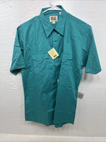 New Men’s ELY Cattleman Teal Short Sleeve Pearl Snap 16 Large CC-24