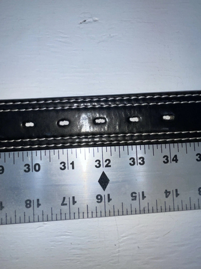 New Black Genuine Leather Badger Stitched 32” Belt #B1340 Z-174