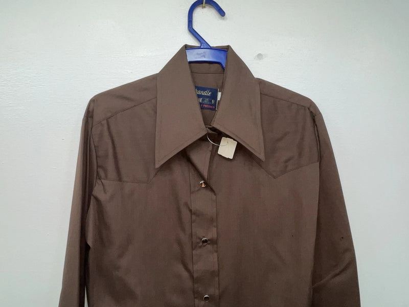 New Women’s Brown Panhandle Slim Long Sleeve Button Up Shirt #3334 3B-89