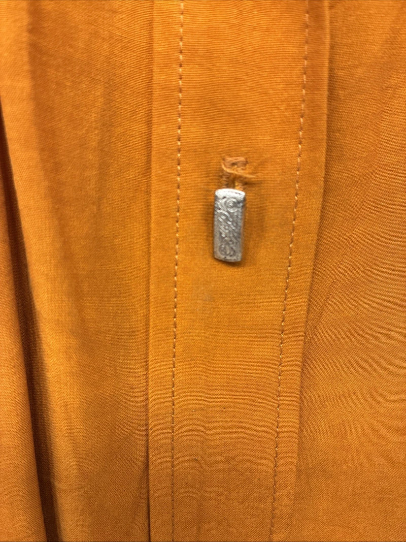 New Women’s Longhorn Orange Long Sleeve Button Up Size Small YY-49