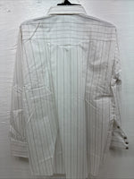 New Men’s H Bar C White Stripe Long Sleeve Pearl Snap 16.5 Large Q-72