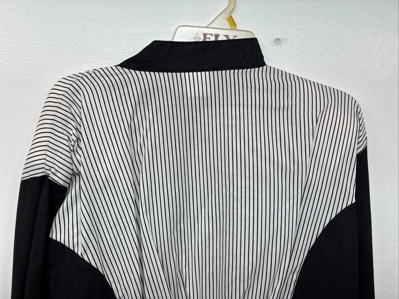 New Woman Cowboy Thread Black White Long Sleeve Button Up XL II-46
