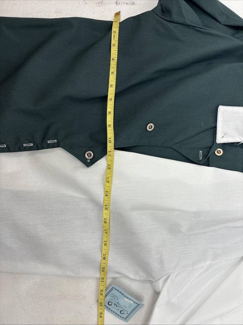 New Women’s Cowboy Threads Green White Long Sleeve Button Up Large MM-138