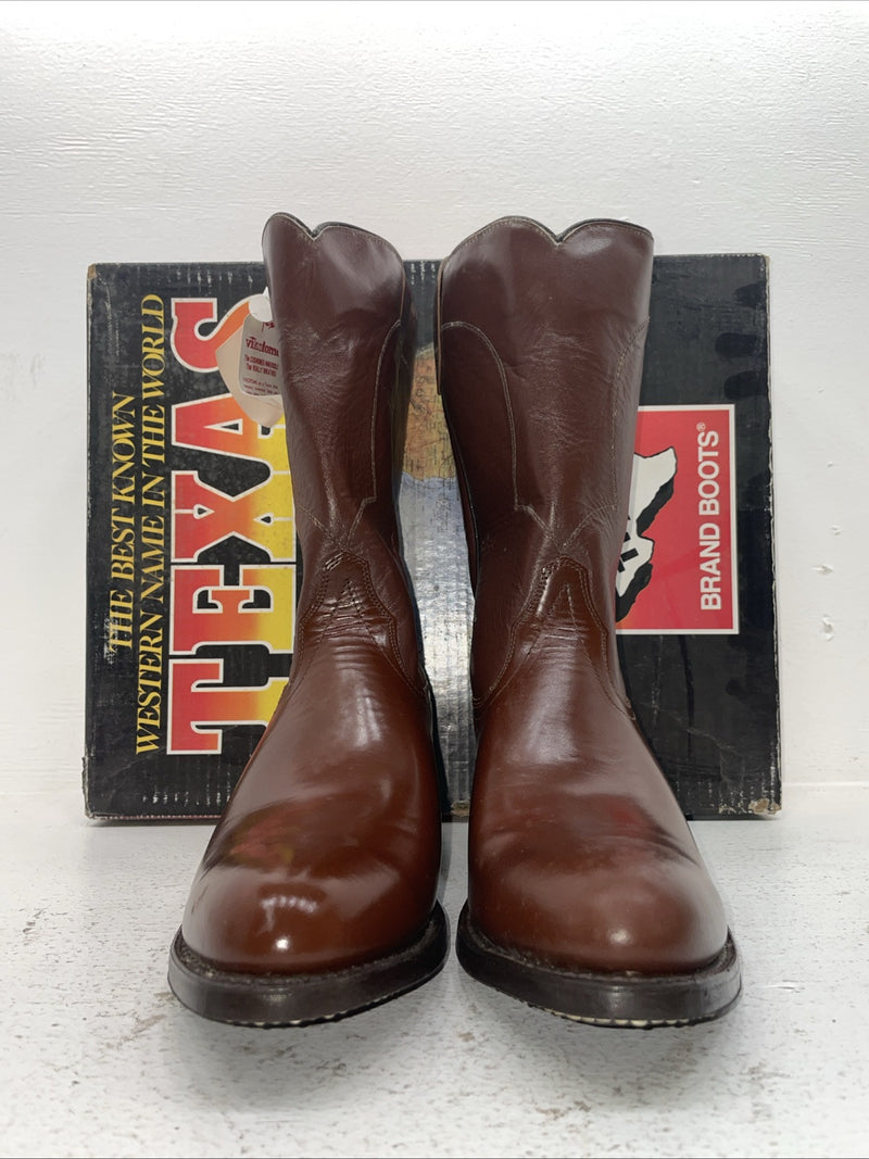 New Men’s Brown Texas Brand Cowboy Boots. 8311 10.5 10 1/2 D. 7-82