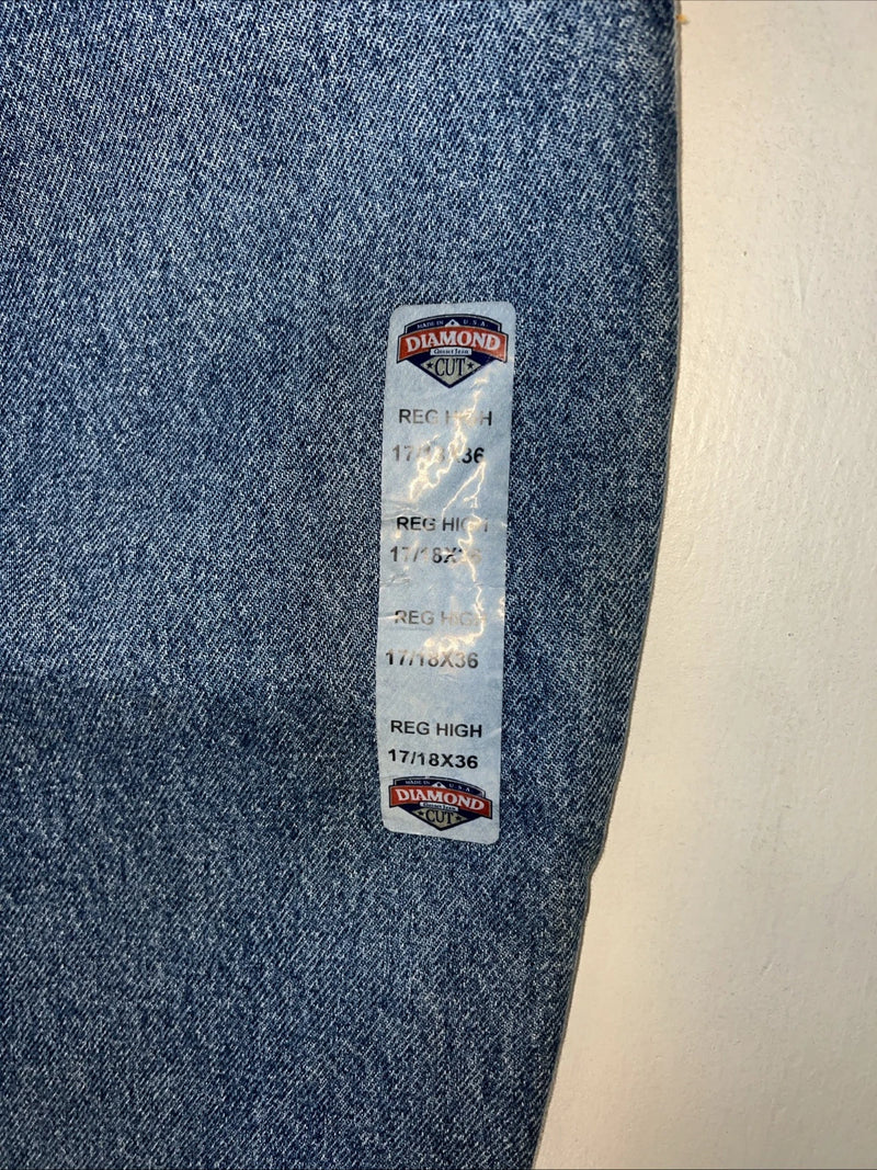 New Women’s Diamond Cut Gusset Denim Jeans No Back Pockets. 17/18x36 K-7