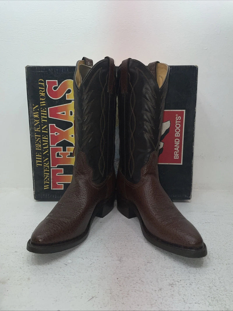 New Men’s Brown Texas Brand Cowboy Boots. 251627503 9 D. 4-116