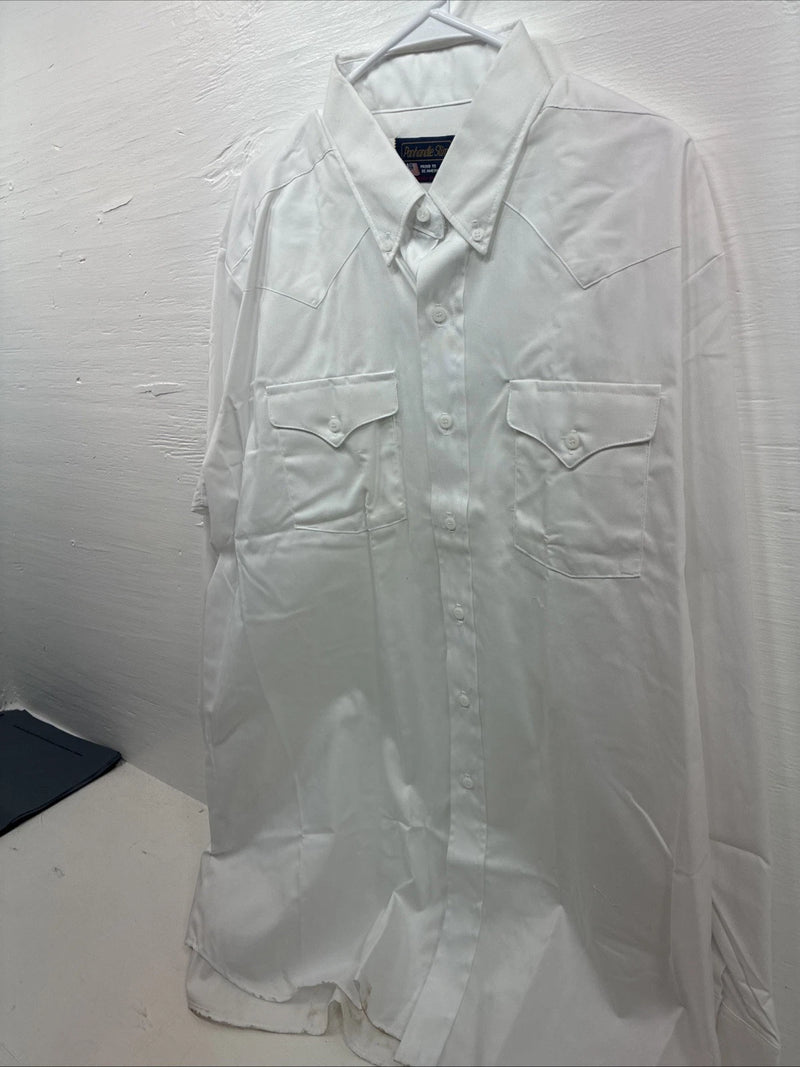 New Men’s Panhandle White Long Sleeve Button Up 18 2XL F-59