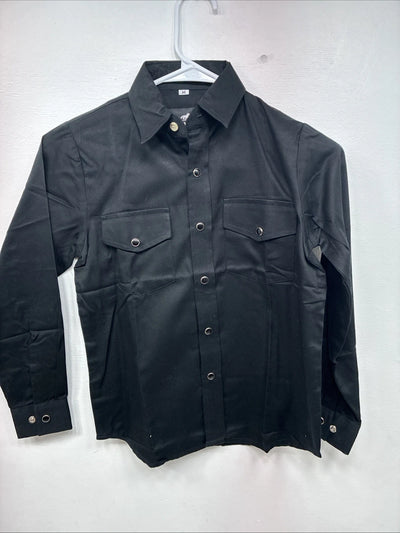 New Boys Western Express Black Long Sleeve Pearl Snap Medium DD-111