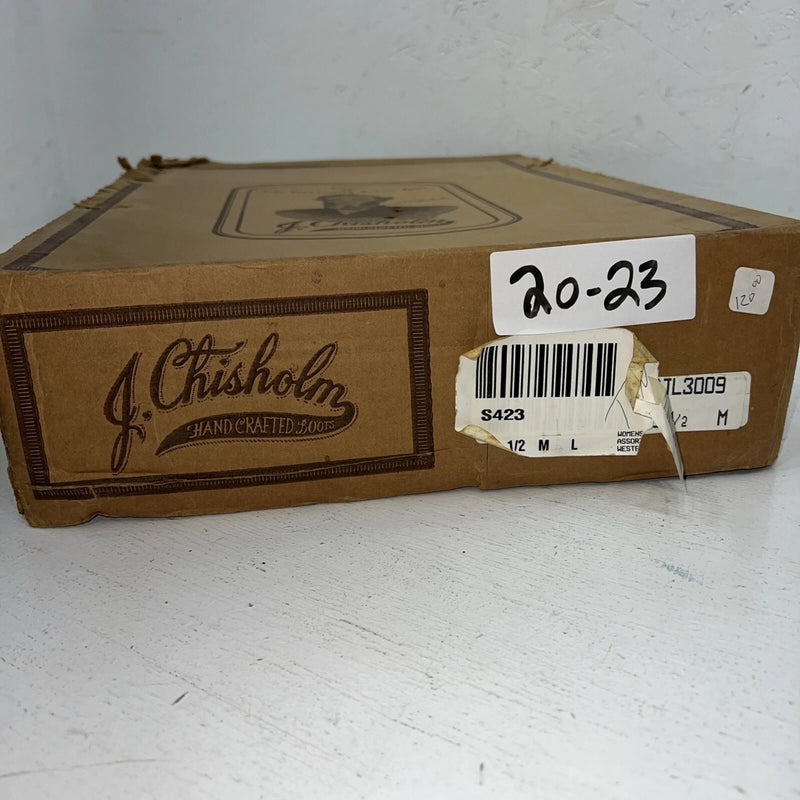 New Women’s Brown J. Chisholm Cowboy Boots. S423 5.5 5 1/2 M. 20-23