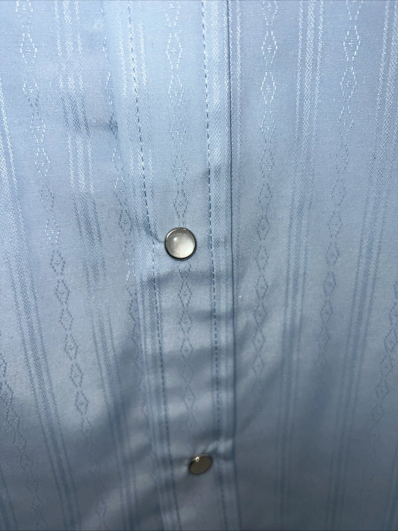 New Men’s Blue ELY cattleman Pearl Snap Long Sleeve Shirt. 2XL Tall G-68