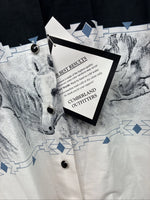 New Women’s Cumberland Horse Designed Long Sleeve Button Up Medium LL-53