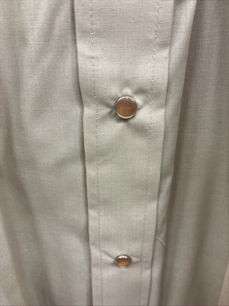 New Men’s Champion Western Brown Designed Long Sleeve Pearl Snap Medium J-78