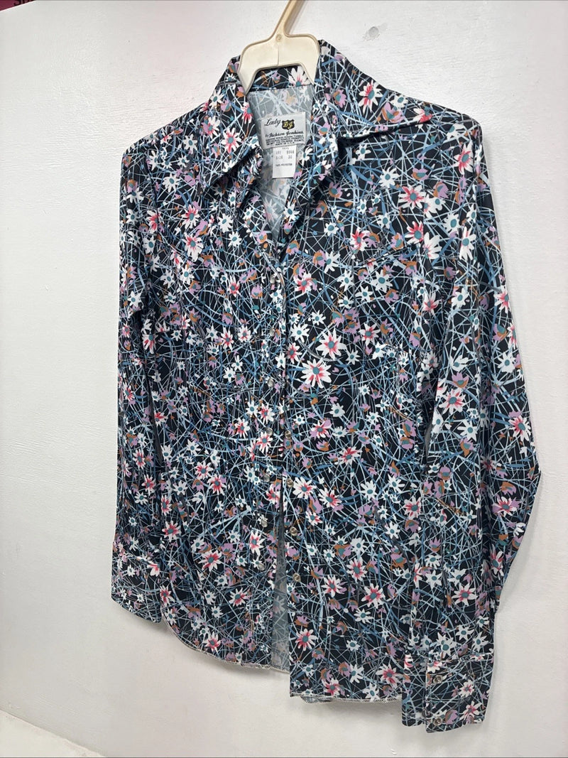 New Women’s Dickson Jenkins Multicolor Long Sleeve Pearl Snap Size 30 KK-1