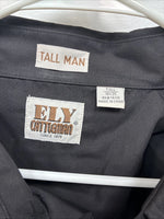 New Men’s ELY Cattleman Black Western Long Sleeve Pearl Snap 2XL F-68