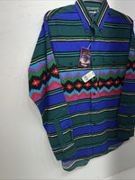 New Men’s Multicolor Wrangler Button Up Long Sleeve Shirt. 15.5x34 M I-34