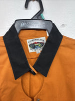 New Women’s Cumberland Orange Black Short Sleeve Button Up XL TT-5