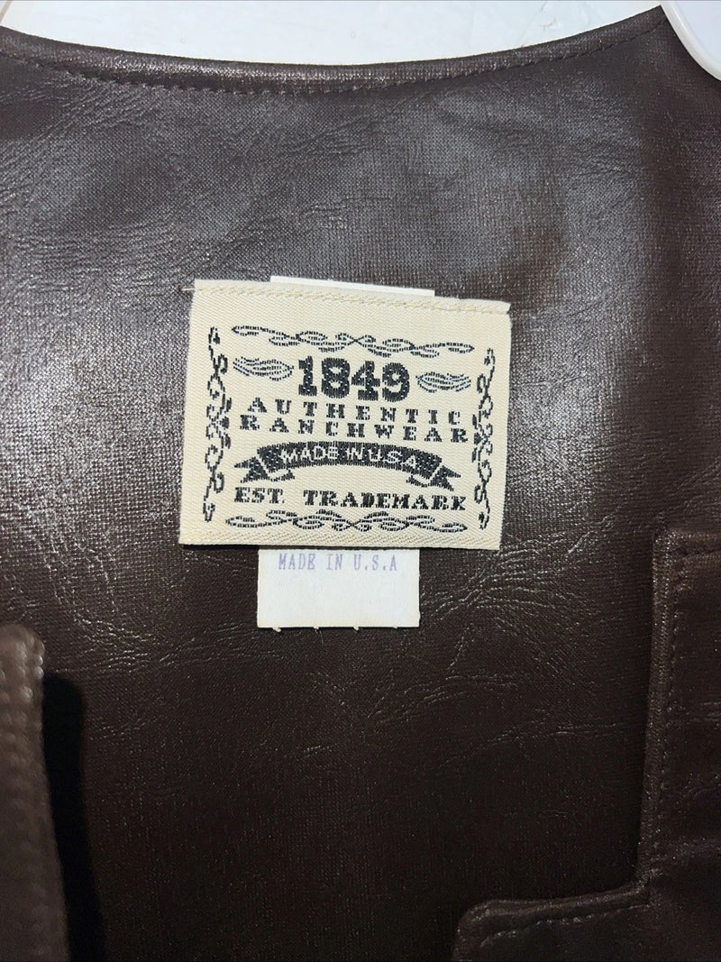 New Women’s 1849 Authentic Ranchwear Brown Western Show Vest Medium E-608