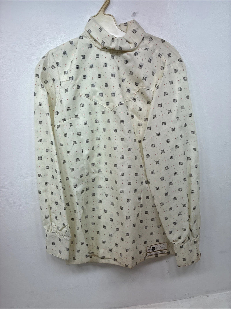 New Women’s Lady DJ Yellow Design Long Sleeve Zip Up Show Shirt Size 36 TT-129