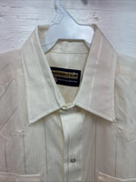 New Men’s Panhandle Slim Yellow Stripe Short Sleeve Pearl Snap 16.5 Large X-40