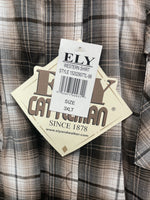 New Men’s ELY Cattleman Brown Long Sleeve Pearl Snap 3XL E-22