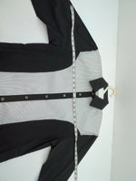 New Women’s Black White Cowboy Threads Longsl Sleeve Button Up Shirt M 3B-50