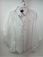 New Women’s White Horse White Gem Long Sleeve Pearl Snap 2XL GG-90