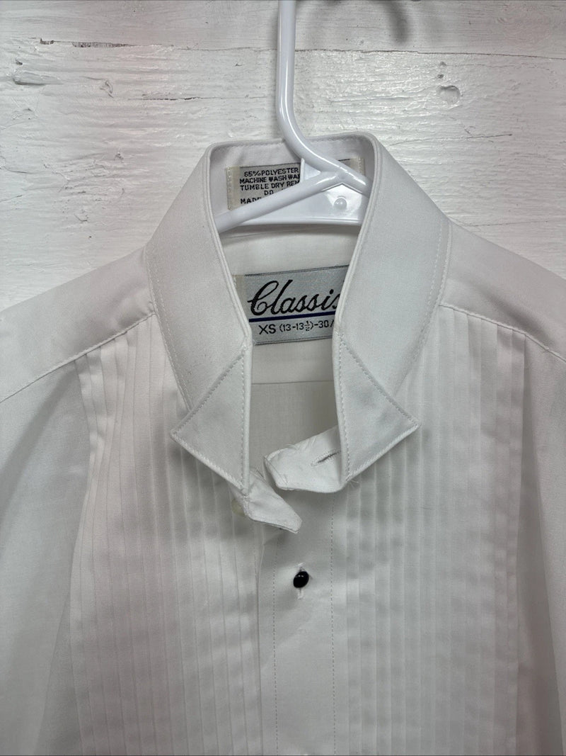 New Classix White Long Sleeve Button Up English Shirt 13-13.5 XS X-92