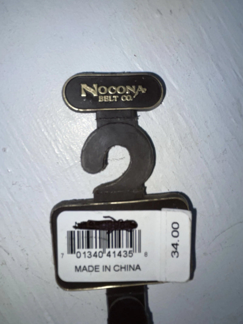 New Brown Genuine Leather Nocona Silver Pendent 30” Belt #N3420402 JJ-137