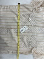 New Kids White Horse Gold Stripe Long Sleeve Pearl Snap Large MM-17