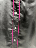 New Women’s Cumberland Black Rose Long Sleeve Pearl Snap Medium LL-86