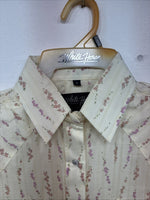 New Women’s White Horse Yellow Floral Long Sleeve Floral Small DD-96