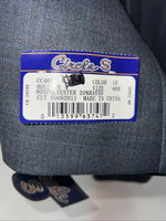 New Men’s Circle S Blue Plaid Suit Jacket 48R #25832 X-607