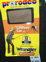 New Boys Black Wrangler Pro Rodeo Cowboy Cut Denim Jeans. 10/25 Regular C-24