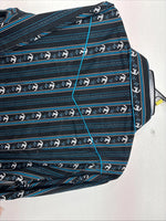 New Women’s Cumberland Blue Western Long Sleeve Pearl Snap Large DD-70