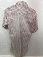 New Men’s Dickson Jenkins White Red Short Sleeve Button Up 14.5 Small B-128