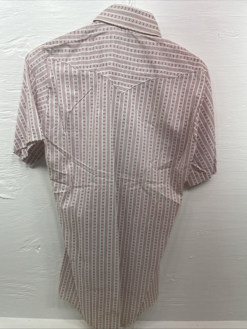 New Men’s Dickson Jenkins White Red Short Sleeve Button Up 14.5 Small B-128