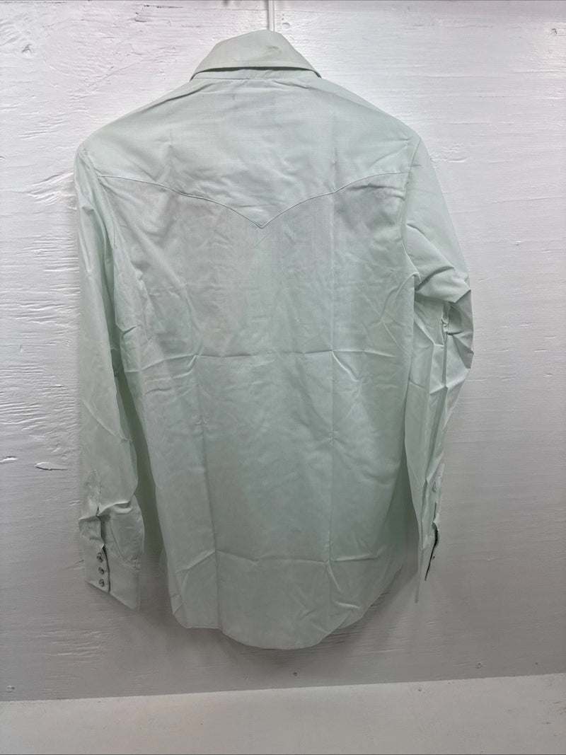 New Men’s Champion Western Mint Green Long Sleeve Pearl Snap 15 Medium M-62