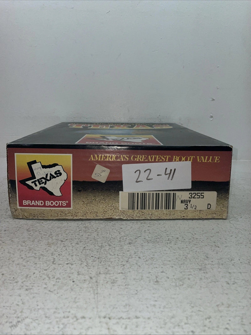 New Youth Navy Lace Up Texas Brand Cowboy Boots. 3255 3.5 3 1/2 D. 22-41