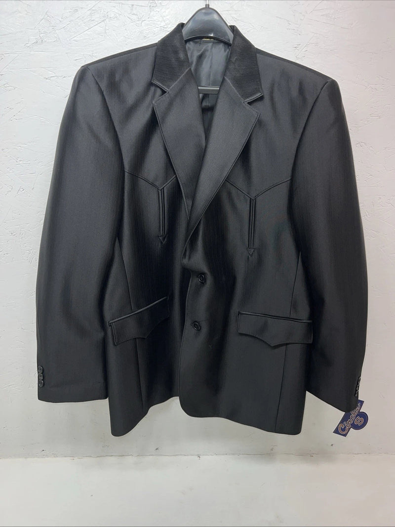 New Men’s Circle S Black Suit Jacket 46R #CC5091 S-607