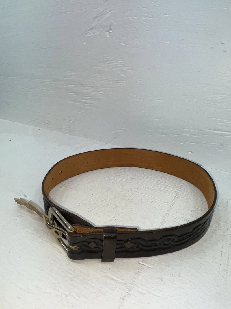New Brown Genuine Leather Tex Tan Tooled 26” Belt #8103 NN-56