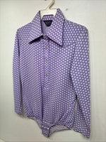New Women’s Panhandle Slim Purple Body Suit Long Sleeve Button Up Medouk LL-64