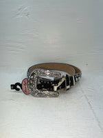 New Cow Print Genuine Leather Blazin Roxx Silver Bling XL Belt #N3511662 NN-144