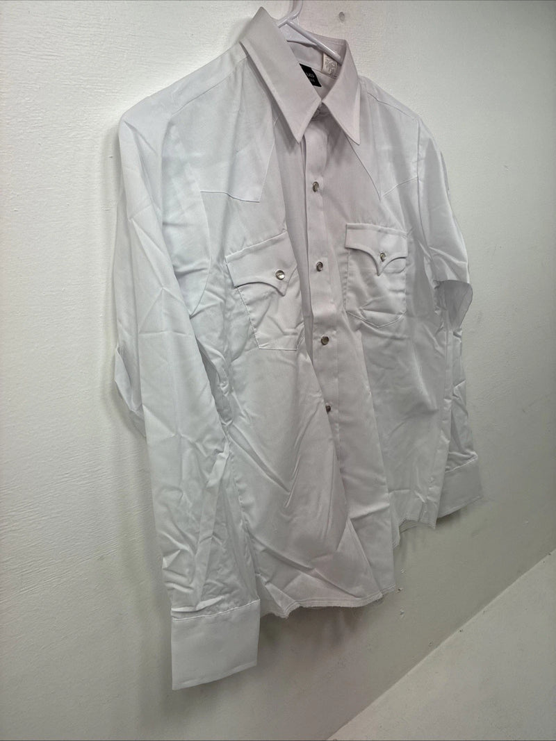 New Boys Champion Western White Long Sleeve Pearl Snap 16 DD-88