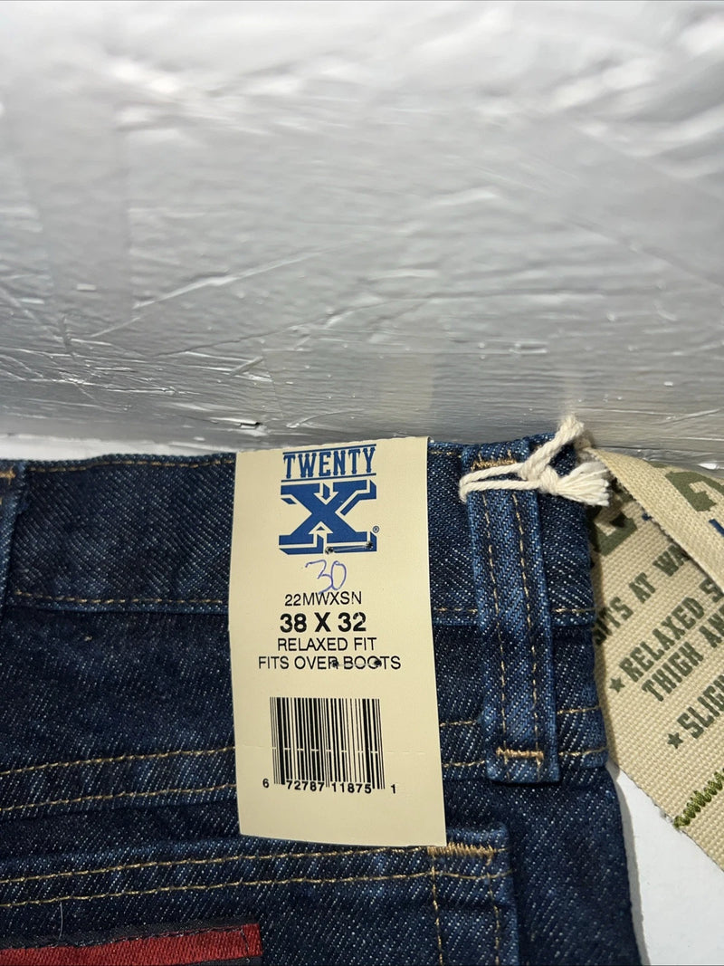 New Men’s Twenty X Relaxed Fit Dark Wash Denim Jeans. 38x32 Q-11
