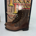 New Women’s Brown Lace Up Texas Brand Cowboy Boots. 4479 5.5 5 1/2. 20-41